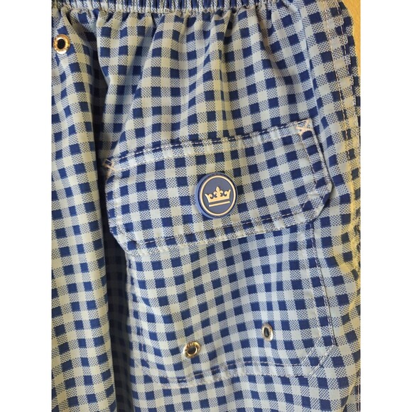 PETER MILLAR Seaside Collection Swim Trunks Board Shorts Men's S Plaid Pockets - Picture 6 of 8